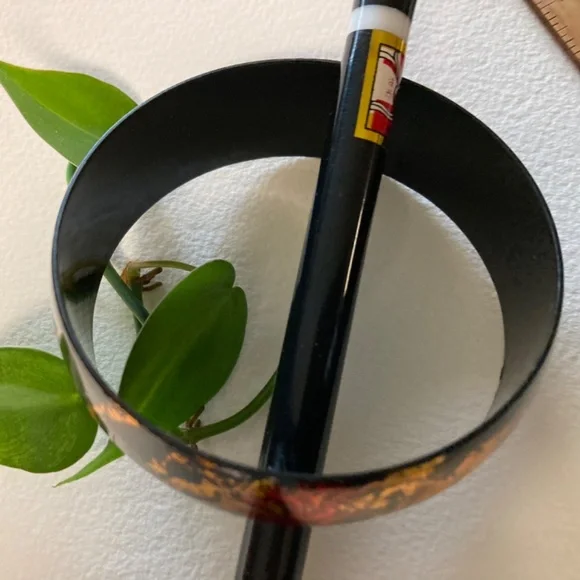 Vintage  Large 3" across Lightweight Colorful Statement Bracelet from Asia - Picture 7 of 8